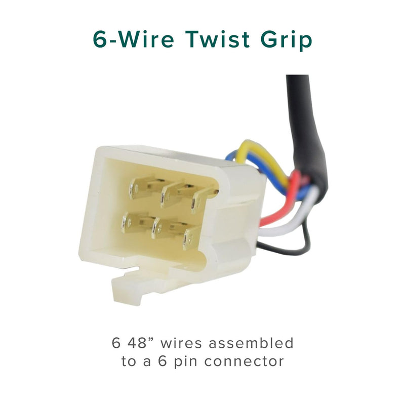 AlveyTech 24 Volt Speed 6-Wire Twist Grip Throttle with 48" Wires - Replacement for The Razor Pocket Mod Series (V13-44) Electric Scooter, Dirt Scooters, Speed Controller, Battery Power Parts