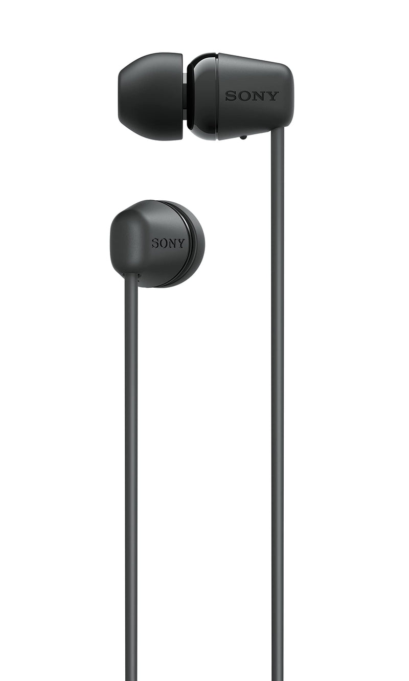 Sony WI-C100 Wireless in-Ear Bluetooth Headphones with 25 Hours Battery Life, Clear Sound, Lightweight Design, IPX4 Water Resistance, Hands-Free Calling, Compatible with Android & iOS – Black