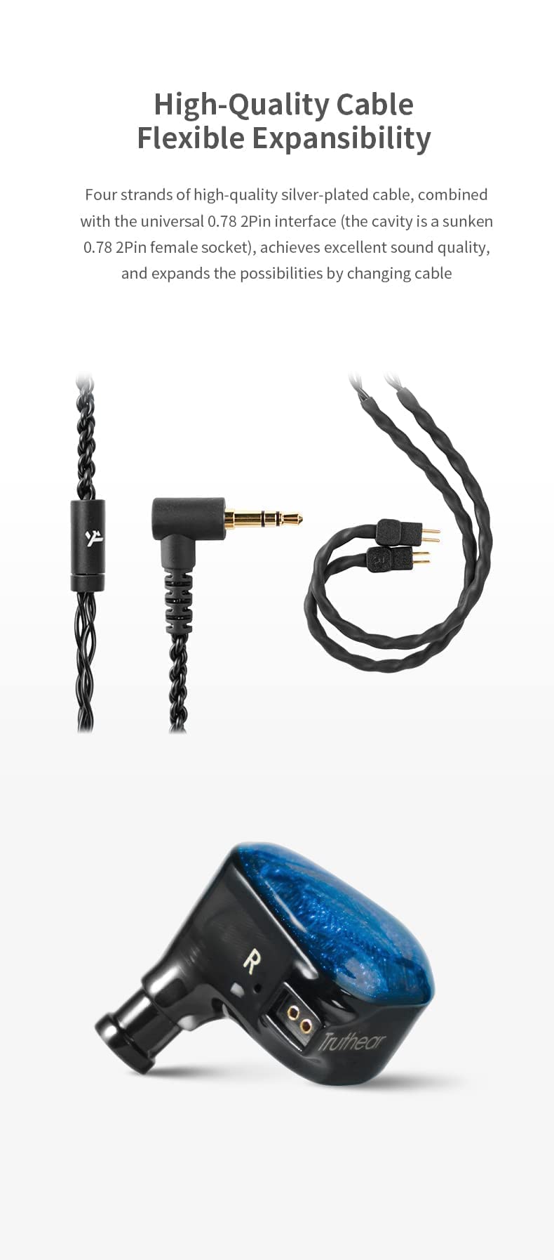 Fanmusic TRUTHEAR x Crinacle Zero Earphone Dual Dynamic Drivers in-Ear Earphone with 0.78 2Pin Cable Earbuds (Zero)