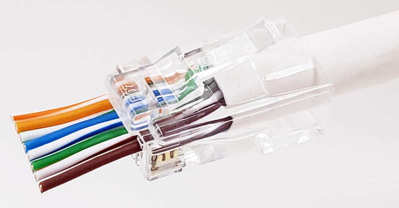 Ideal Electrical 85-385 Unshielded Feed-Thru Modular Plug, Cable Connector for CAT6A/6 Unshielded Cables, 50 Connectors 50 Pack