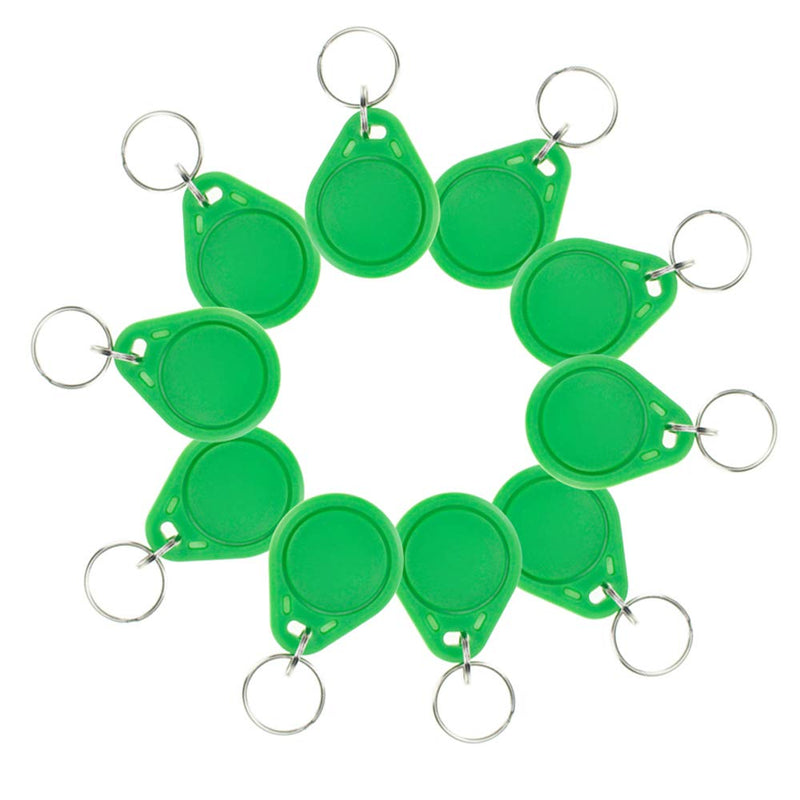 (Pack of 100) Waterproof ABS 13.56MHz ISO14443A MF Classic 1K NFC RFID Token,RFID Keyfob,RFID Tag (Green)