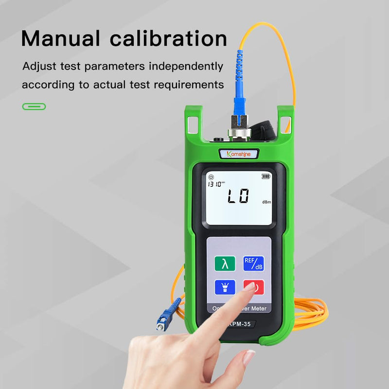 [AUSTRALIA] - Komshine KPM-35 Fiber Optic Cable Tester Portable Optical Fiber Power Meter with 7 Wavelengths 850nm-1625nm+Measurement Range -70~+10dBm+2.5mm Universal Interface+Self Calibration 