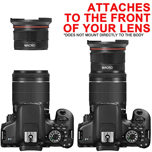 58MM 0.35x Fisheye Wide Angle Lens for Canon DSLR Cameras EOS Rebel 70D 77D 80D 90D T8i T7 T7i T6i T6s T6 T5i T5 T4i T3i T100 SL1 SL2 SL3 58MM