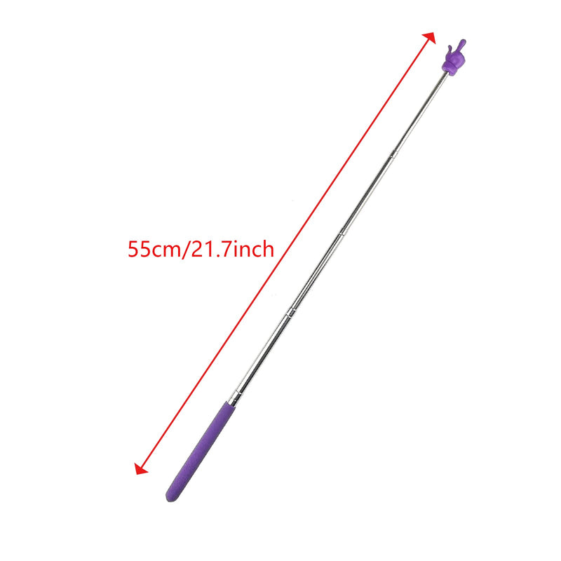 8 Pieces Telescopic Teacher Pointer Finger Pointer Stick for Teachers Coach Presenter, Extends to 21.7 Inches (8 Colors) 8 Colors
