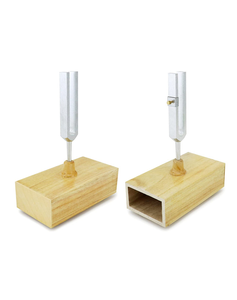 QWORK Tuning Fork 440HZ Virbration, Steel Singing Tone Tuning Set with Silicone Hammer and Wooden Voice Box for Sound Therapy, Yoga, Meditation and Relaxation, Healing Chakra, 2 Pack