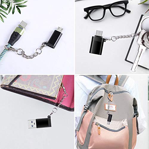 USB C Adapter 4Pack Micro USB to USB C Adapter USB C to USB-A USB C to USB Converter Type c Adapter OTG USB Type C Adapter Portable Key Fob for Huawei Mate Galaxy LG 4usb type c kit