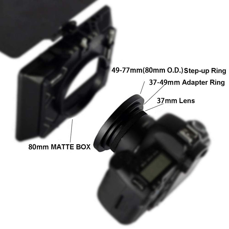 [AUSTRALIA] - Front Step Up Ring 67mm to 80mm Lens Matte Box Adapter O.D,67mm Lens Adapter Ring to 77mm Lens Filters/Lens Cap LingoFoto 67-77mm 