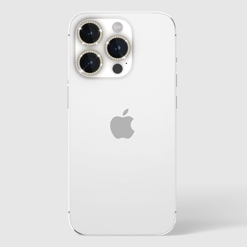 Kate Spade New York iPhone 15 Pro/iPhone 15 Pro Max Camera Lens Protector with Aluminum Rings - Crystal