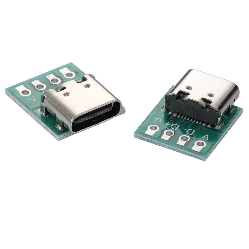 Greluma 6PCS 16 Pin Type-C Male to 2.54mm PCB Adapter USB C to DIP 4 Pin for Charging and Data Transfer USB C DIP-6