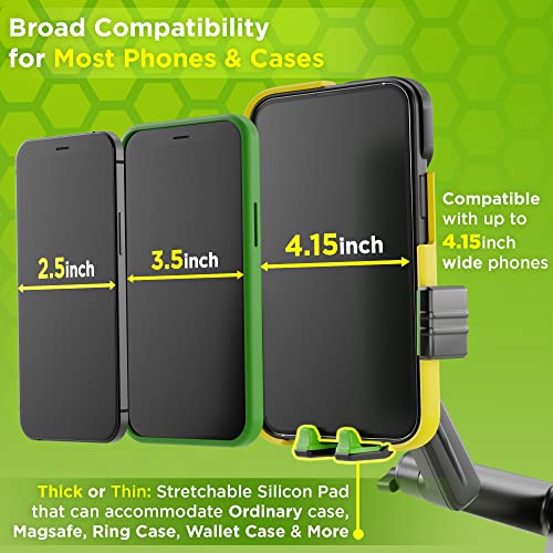 Semi Truck Seat Cushion & Green Semi Truck Phone Mount, Ultimate Memory Foam Trucker Seat Cushion & Heavy Duty Cell Phone Device Holder for Dashboard Windshield Window (1 SC & 1 PM)
