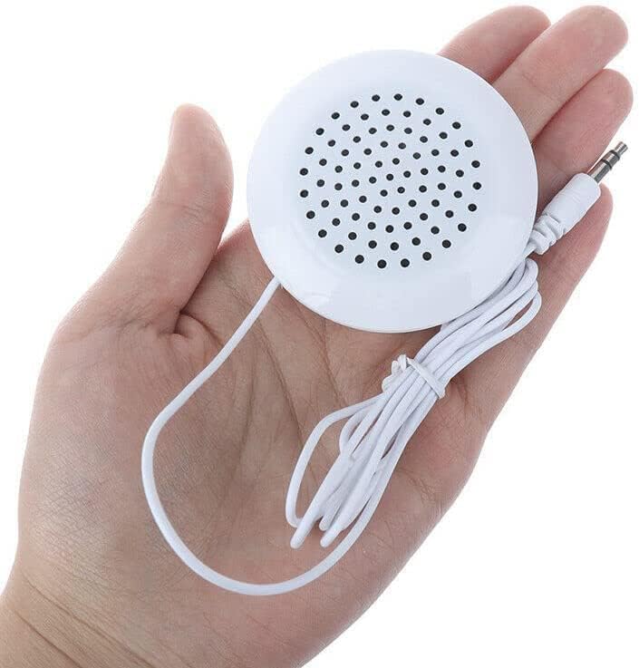 Pillow Speaker, Portable 3.5mm Mini Pillow Stereo Outdoor Speaker for iOS, iOS, iOS, MP3, MP4, Android, CD Player etc,- White
