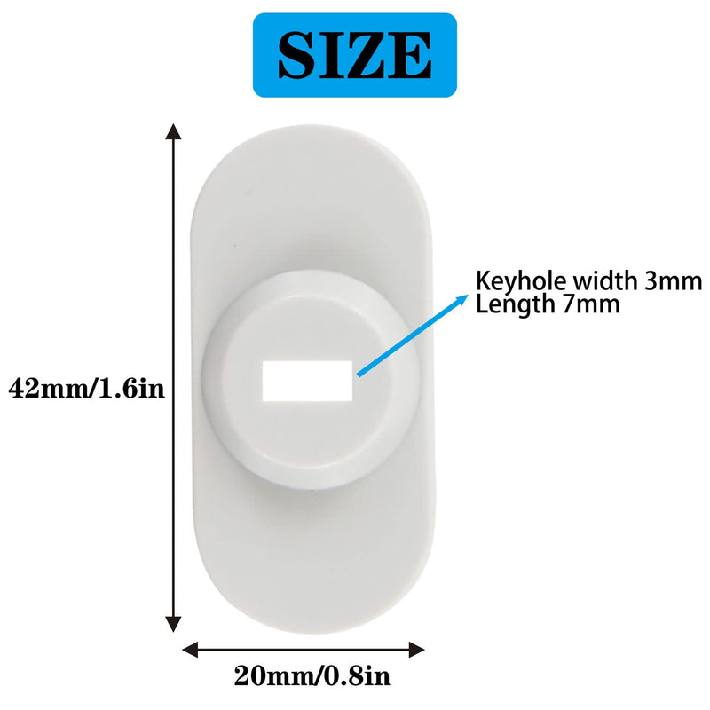 5Pack Anti Theft Self-Adhesive Security Plate with Slot for Cables to Lock Down Laptops, Mac Book, Tablets, iPad, or Other Computer (White) White lock slot-5Pack