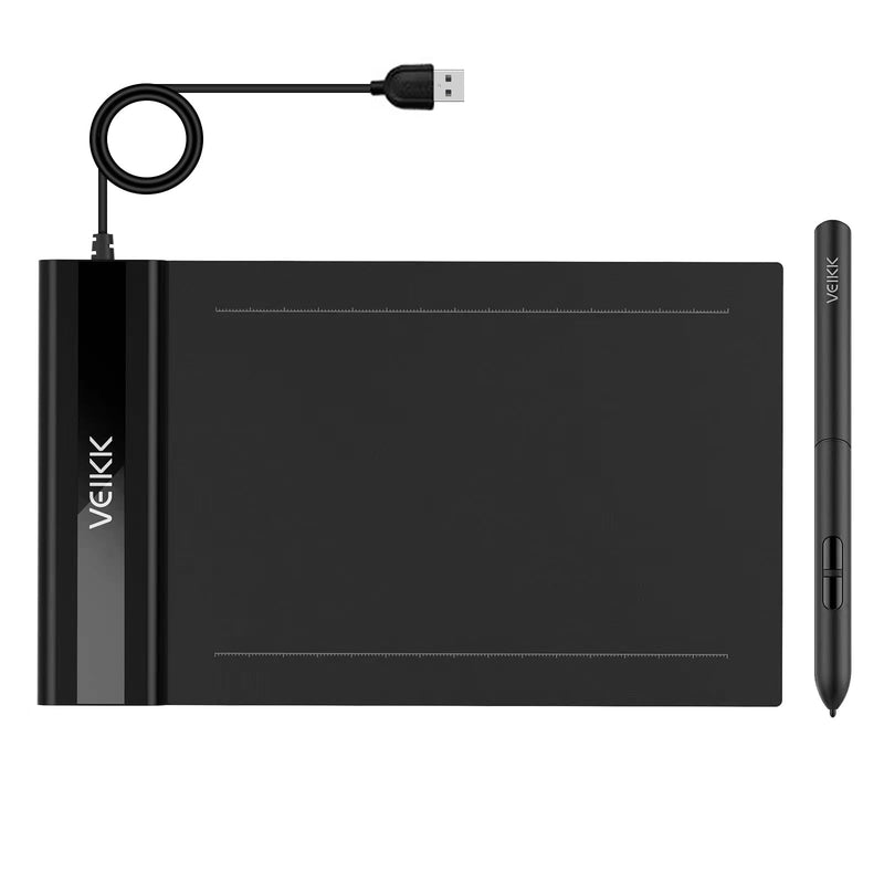 VEIKK S640 Graphics Drawing Tablet,6x4 Incht Portable OSU Tablets | With 8192 Levels Battery-free Stylus Pen, For Drawing,Online class/E-learning/Signature Pad 6 x 4 Inch