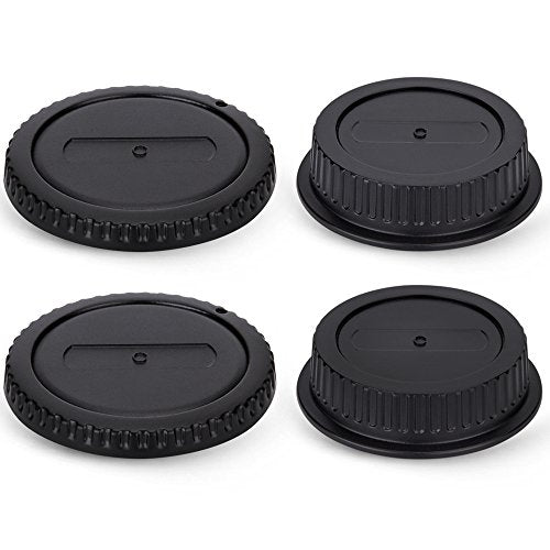 Long Soft EF Eyecup Eyepiece Viewfinder & 2-Pack EF/EF-S Mount Body Cap Rear Lens Cover for Canon EOS Rebel T7 T6 T5 T8i T7i T6s T6i T5i SL3 SL2 90D 80D 77D 70D 60D 5D Mark II 6D Mark II & More Camera