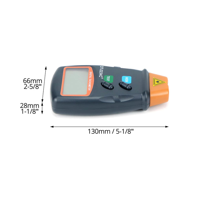 QWORK® Digital Tachometer, Non-Contact Laser Photo Tachometer, Large LCD Display, Batteries Not Included