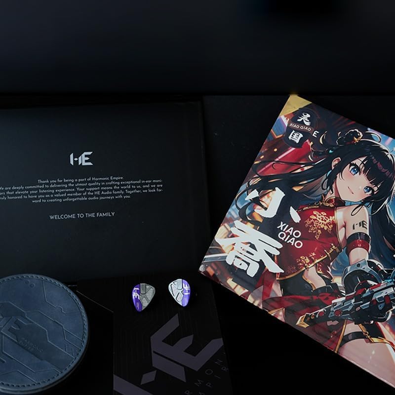 HE Xiao Qiao Semi-open Single Dynamic In Ear Monitors, 10mm Graphene Diaphragm Dynamic driver IEM, Gaming IEM Earphones, HiFi Wired Earphones with 5 Axis CNC Hyper Presicion Resin (Purple, 4.4mm) Purple