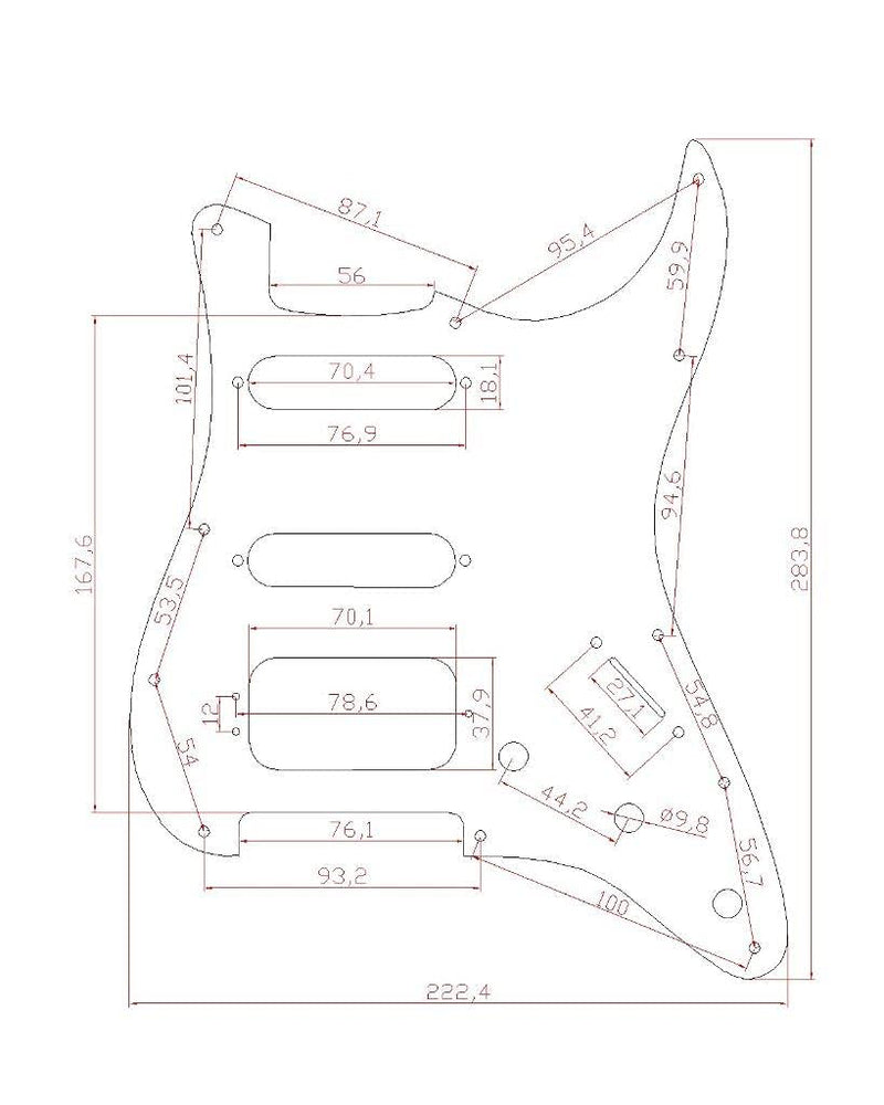 [AUSTRALIA] - Dopro 11-Hole Strat HSS Guitar Pickguard 3-Screw Humbucking Pickup Mount Fits American Fender Stratocaster Vintage Tortoise 