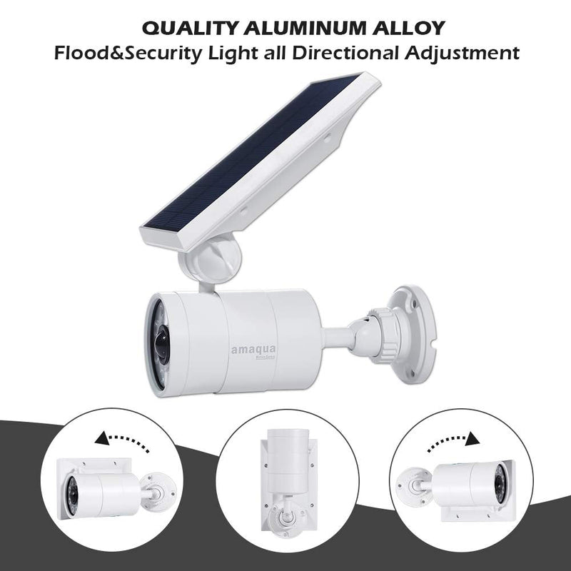 [AUSTRALIA] - Solar Motion Sensor Lights Outdoor 9-Watt(110W Equ.) 1400-Lumen Aluminum Solar Motion Spotlights Flood Security for Outside Garden Driveway Garage Home, 2-Year 100% FREE Warranty Guarantee(White) White 