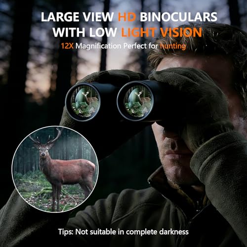 12x42 HD Binoculars for Adults, BAK4 Prism Waterproof Lightweight 12X42