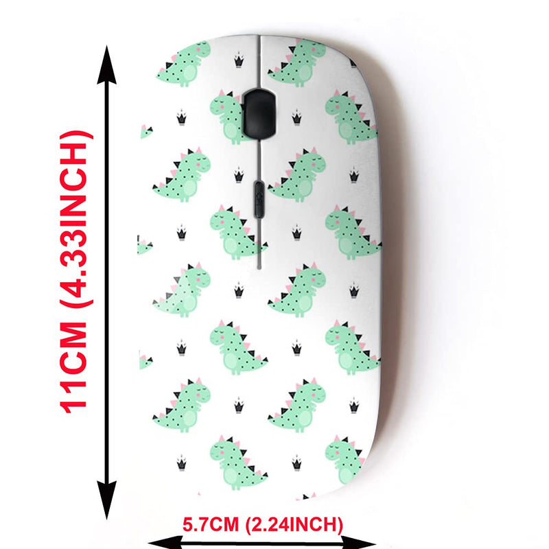 2.4G Wireless Mouse with Cute Pattern Design for All Laptops and Desktops with Nano Receiver - Cute Dinosaur Crowns