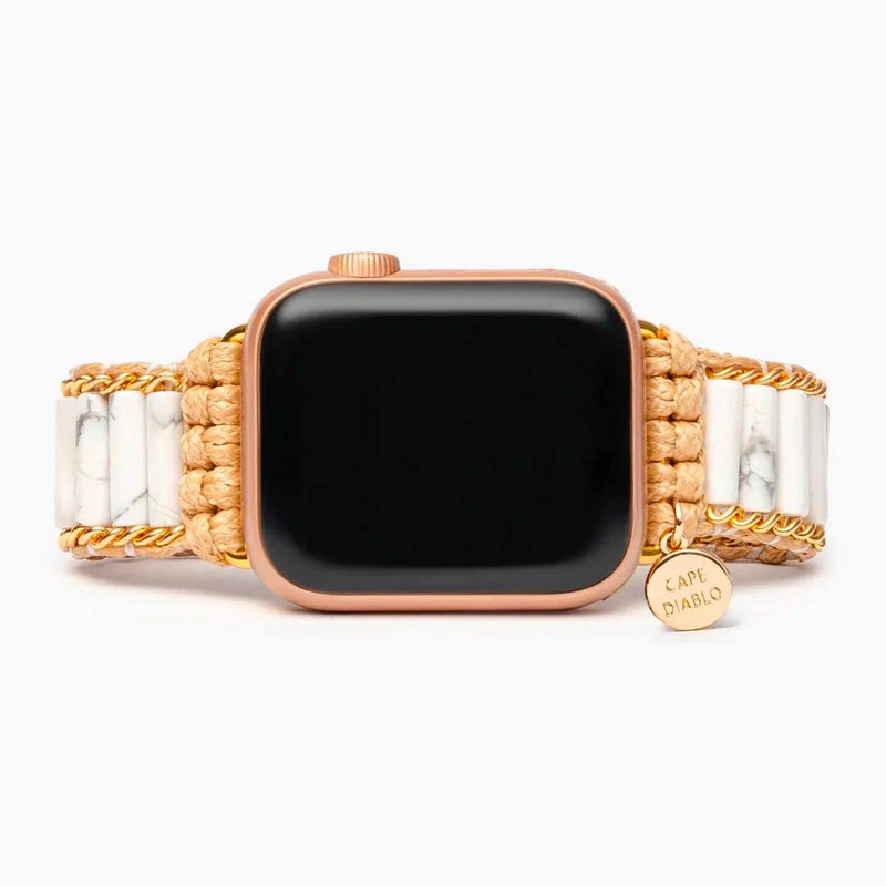 Cape Diablo Heavenly Howlite Handmade Smart Watch Bracelet for Women - Beaded Smart Watch Bracelet for Apple Models 4, 5, 6, 7, 8, 9, SE - 38mm/40mm/41mm/42mm/44mm/45mm One size