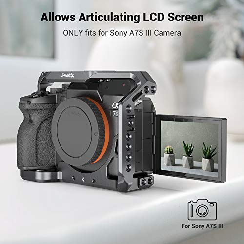 SMALLRIG Camera Cage Only for Sony Alpha 7S III / A7S III / A7SIII / A7S3 and Lightweight Top Handle with 3/8"-16 Locating Pins for ARRI