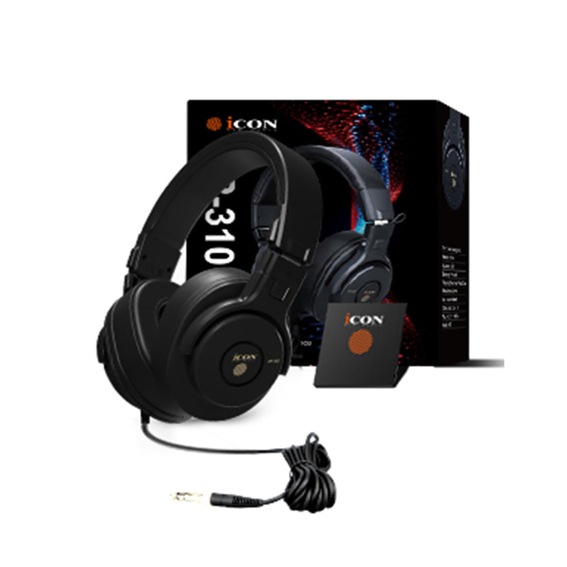 iCON Pro Audio HP-310 Closed-Back Studio Headphones for Mixing Monitoring | 50mm Driver Closed-Back Studio Headphones with 32Ω Low Impedance for Mixing