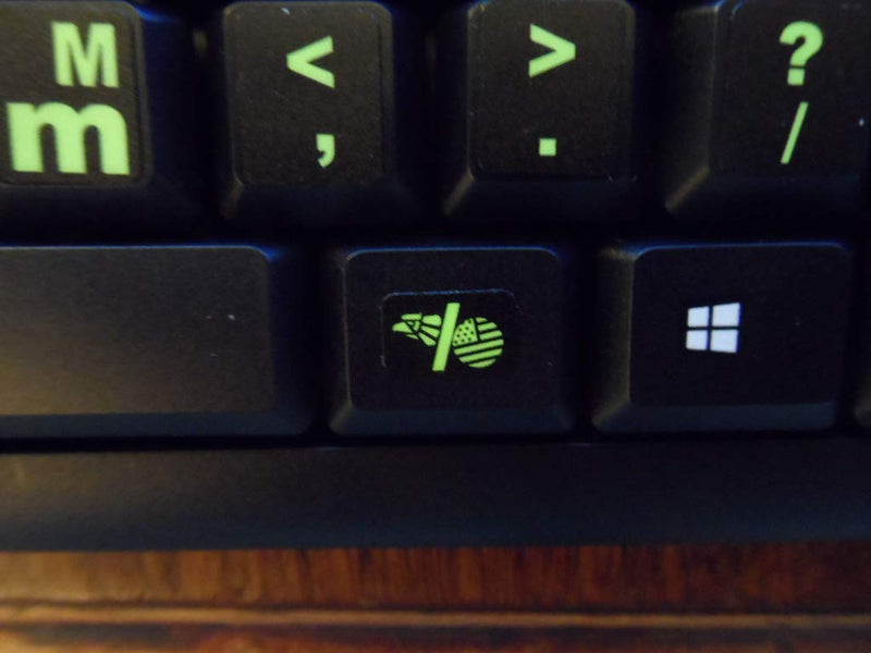 Spanish/English Keyboard Stickers with Fluorescent Inlays. Large Symbols Will Not Wear, Smudge or Fade. for All Laptop and Desktop Keyboards Also Free USB LED Light (White).