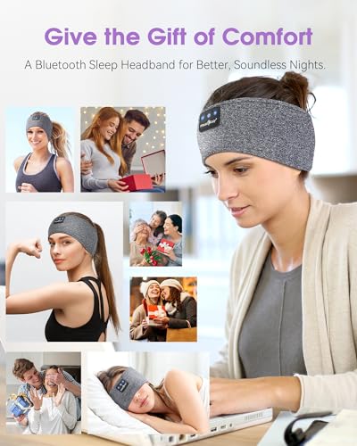 MUSICOZY Sleep Headphones Bluetooth Headband, Wireless Sleeping Headphones Mask Earbuds Built-in HD Speakers for Side Sleepers Women Men Running Travel Yoga Cool Gadgets Unique Gifts, 2 Packs