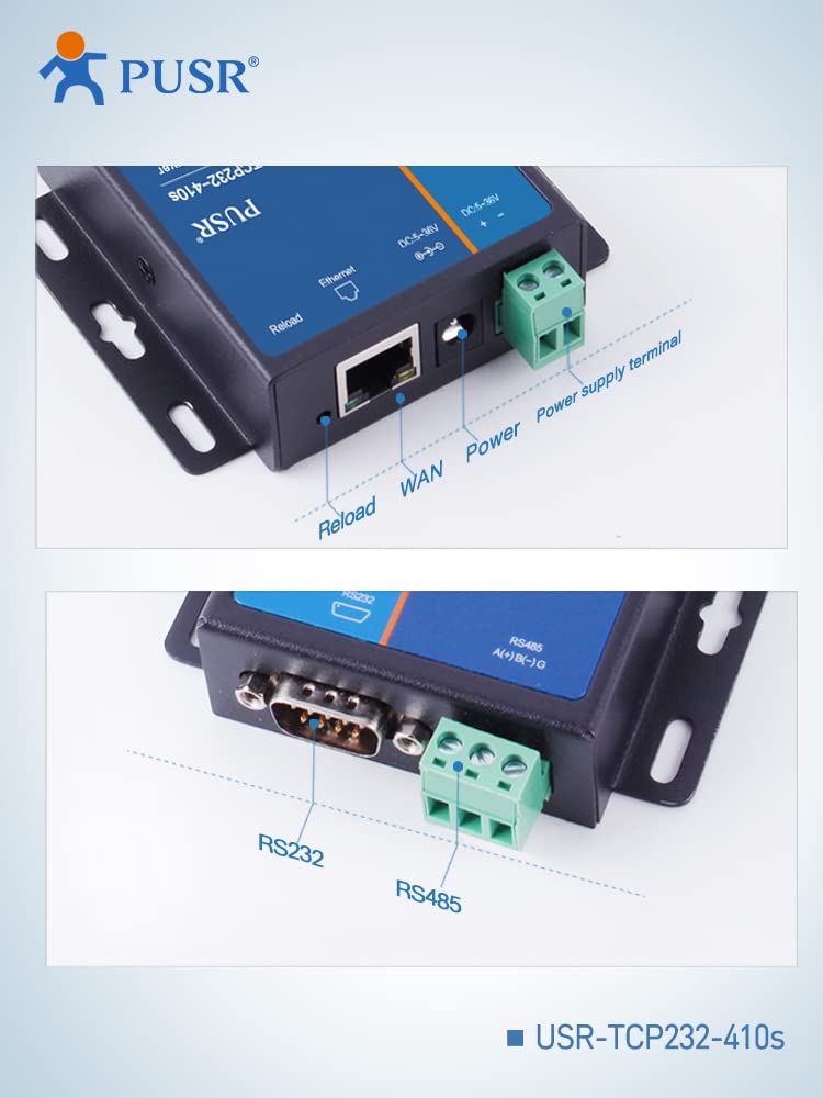 RS232 RS485 Modbus RTU to Modbus TCP Gateway Serial to Ethernet Converter USR-TCP232-410s
