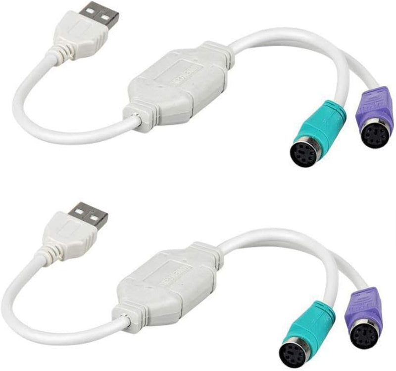 USB to PS2 Adapter, USB to ps2 Keyboard and Mouse Interface Adapter Cable (2 Pack)