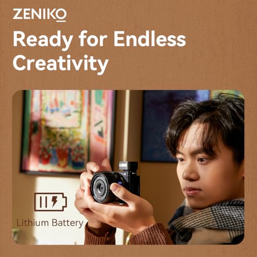 Zeniko ZF08 Flash for Camera w/Flash Height Booster, GN16, CCT 6500k ±200k, Universal Hot Shoe Mount, 3s Fast Recycling, Full Power Camera Flashes for Sony/Canon/Nikon/Panasonic/Olympus (Black) ZF08 Black