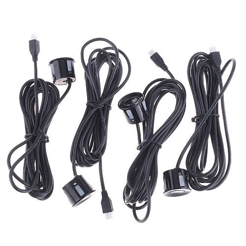 Car Parking Sensors, 4 Sensors Kit Parking Sensors, Radar Buzzer, Desplay LED, Acoustic Car Reverse Backup System (Black)