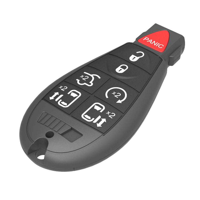 Keyless Remote Key Fob Replacement for 2008-2014 Dodge Grand Caravan 2008-2015 Town & Country OE# M3N5WY783X (Pack of 2) 7-Button with Uncut Key Blade