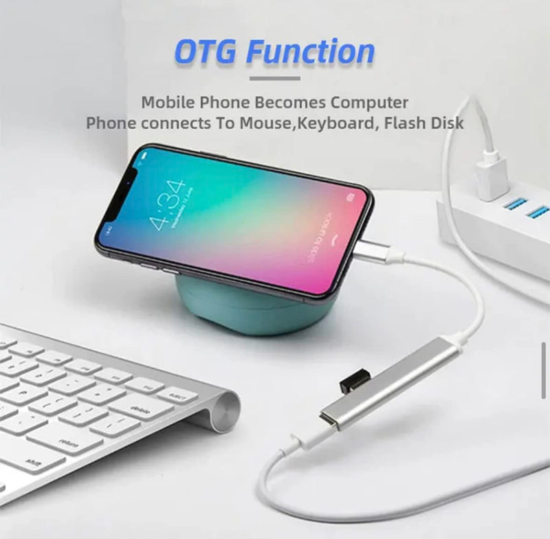 Combo 4 Port 3.0 USB Type C Hub Splitter