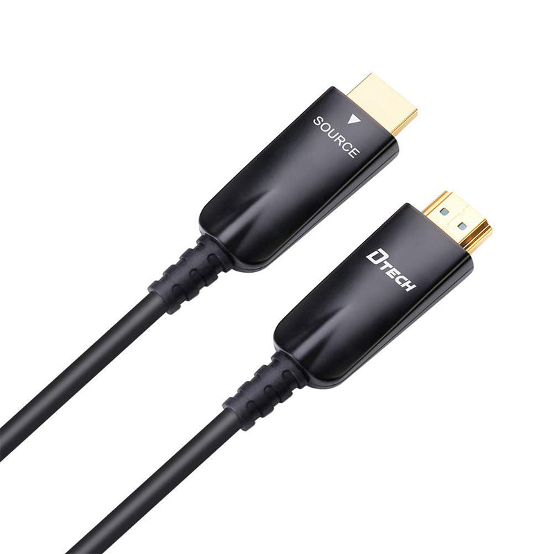 DTECH 50ft Fiber Optic HDMI Cable with 4K 60Hz 1080p HD Video 3D ARC HDCP CEC High Speed Supported (50 Feet, Black)