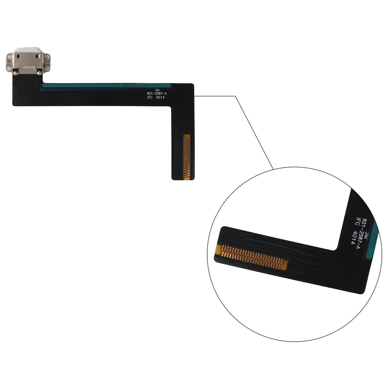 Charging Port Connector Dock Flex Cable for iPad Air 2 A1566 A1567 -White-Only 1 PC