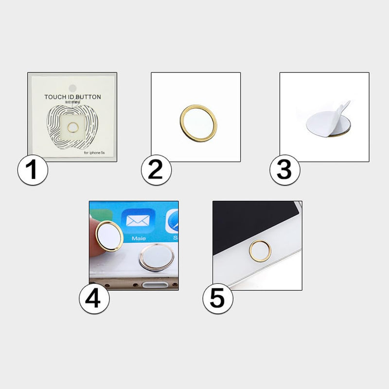 [AUSTRALIA] - Metal Stickers Phone Stickers Home Key Fingerprint Recognition 6s 7 Button Black medium 