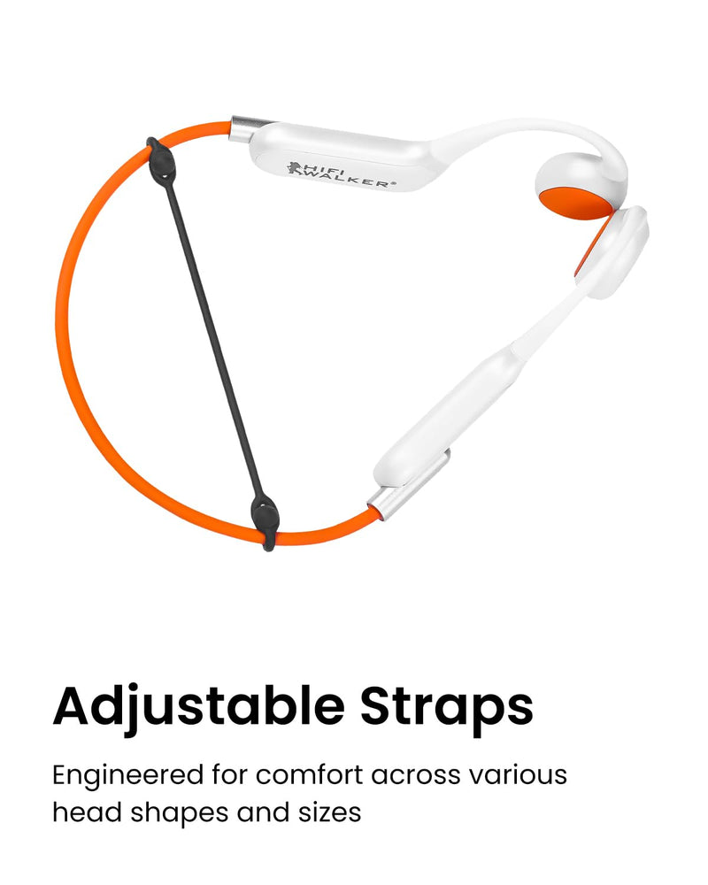 HIFI WALKER Bone Conduction Headphones, Waterproof Swimming Headphones, Open Ear Headphones Wireless Bluetooth 5.3, Built-in MP3 32G Memory, Underwater Headset for Swimming, Sports, Running, Cycling Apricot
