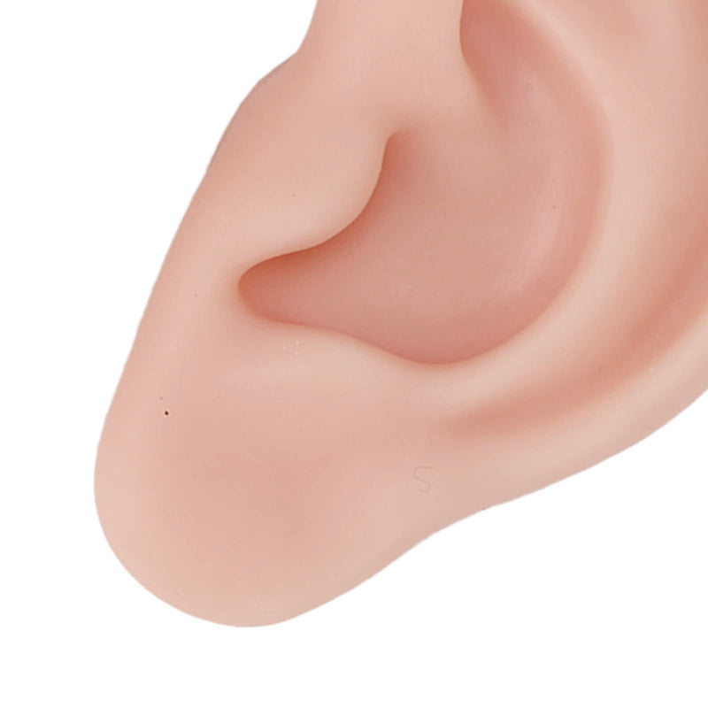 Human Ear Model, 1 Pair Soft Silicone Simulation Ear Model, Flexible Artificial Ear, Realistic Body Parts for Piercing Exercises, Earrings, Jewellery Display (2#) 2#