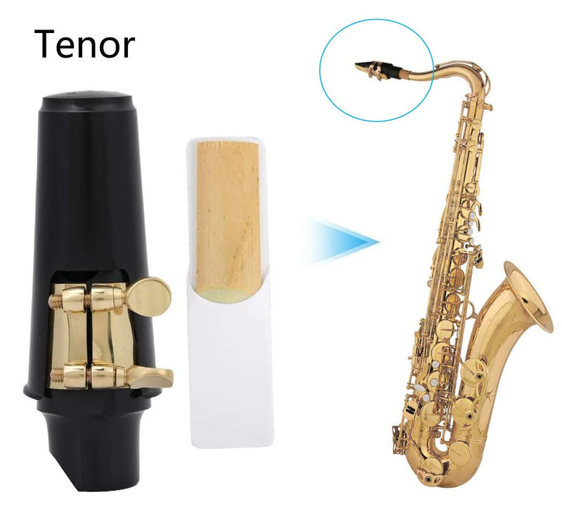 Tenor Sax Mouthpiece Kit Includes Saxophone Mouthpiece, Brass Ligature Fastener, Plastic Cap 2.5 Reed and Cushions Pads Fit for Tenor Sax Parts and Accessories 26 Pieces