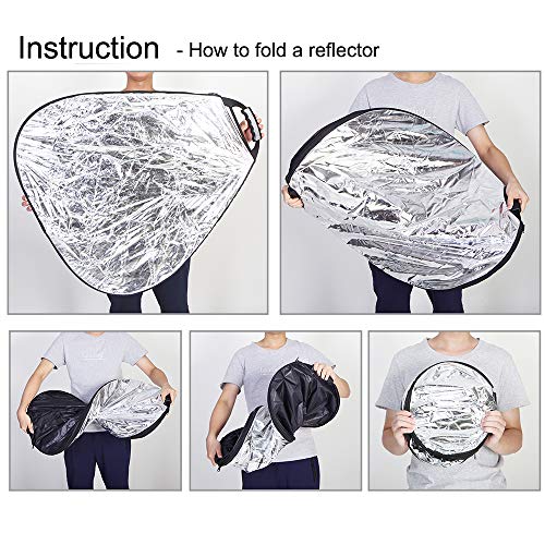 Selens 39.4 Inch (100cm) 5-in-1 Handle Triangle Light Reflector for Photography, Collapsible Multi-Disc Lighting Reflector with Portable Carrying Case for Photo Studio Lighting & Outdoor Lighting 39.4 Inch Triangle Reflector