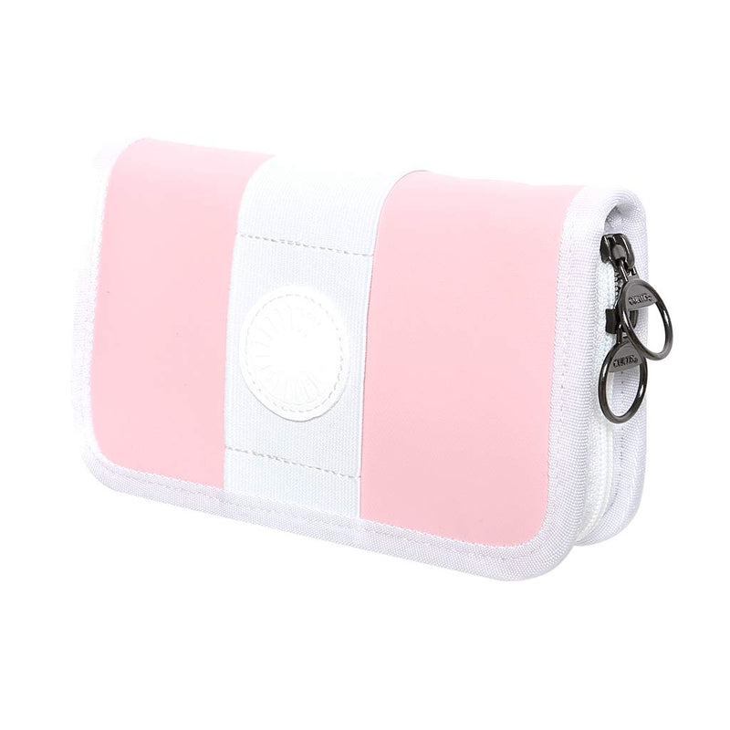 Curtis Mega Trumpet Mouthpiece Pouch - Coated Nylon with Zipper, 7 Piece (Pink)