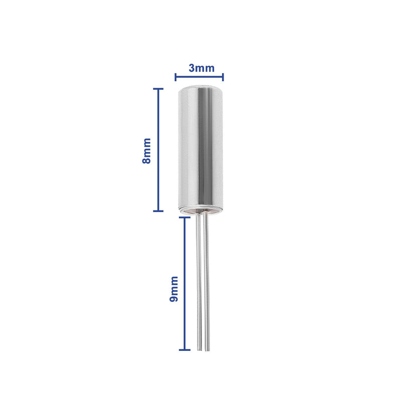 Be In Your Mind 20 Pieces 32.768 KHz Cylindrical Quartz Oscillators 3 x 8 mm Watch Quartz Replacement for TV Electronics PC Cards Electronic Meters