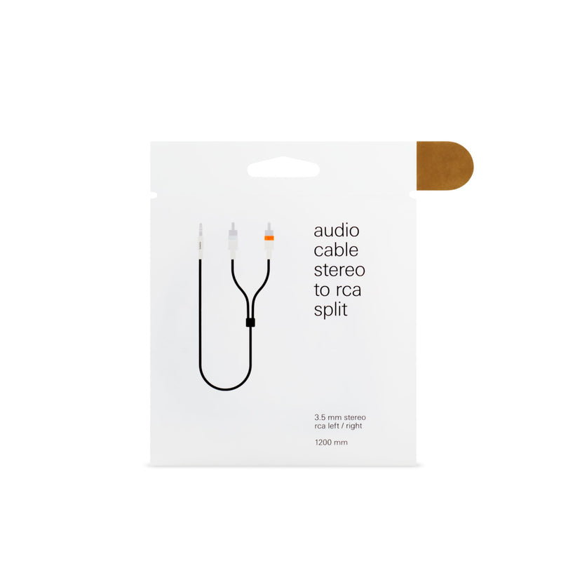[AUSTRALIA] - teenage engineering Textile Audio Cable 3.5 mm - 2X RCA, 1200 mm | 47.2 in (Black) 