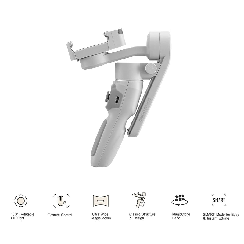 [AUSTRALIA] - Zhiyun Smooth-Q3 Gimbal Stabilizer for Smartphone Android Cell Phone iPhone Zhi yun q 3-Axis Handheld Gimble Stick w/Tripod Stand LED Fill Light for Tiktok YouTube Vlog Video Kit Face/Object Tracking Standard 