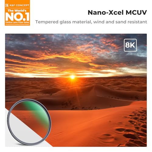 K&F CONCEPT 46mm MC UV Protection Filter Shockproof Tempered Optical Glass