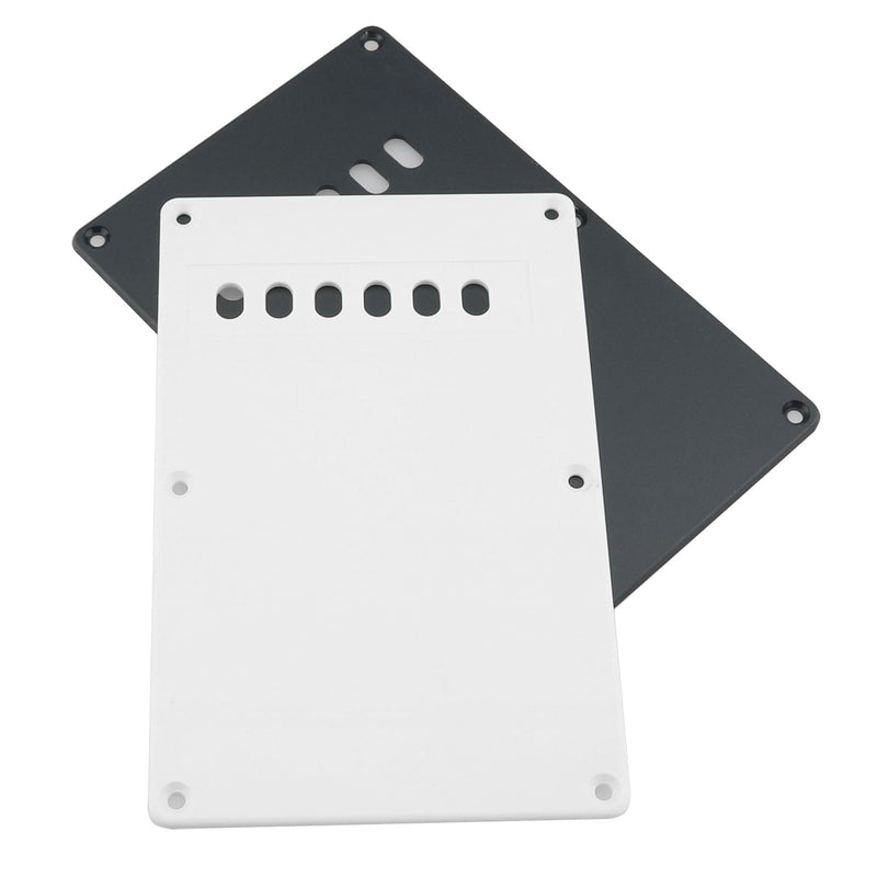 Guitar Back Plate DGBRSM 2pcs Pickguard Tremolo Cavity Cover Backplate with Screws Suitable for SQ, ST Series Electric Guitar Rear Cover (Black, White)