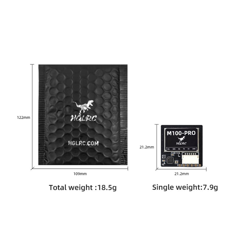 HGLRC M100 Pro GPS QMC5883L Compass Five-Mode Positioning Upgraded 10th Generation Chip Compatible with FPV Fixed-Wing UAV