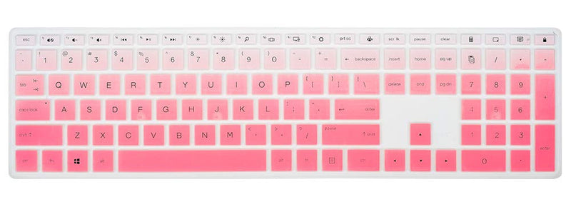 Keyboard Skin Cover for HP Pavilion 27 All in One PC 27-xa0014/27 Xa0055Ng/0370Nd/0076Hk/0010Na, HP Pavilion 24-inch 24-xa0020 Xa0002A Xa0032 xa0013w, HP Pavilion All in One Accessories, Ombre Pink